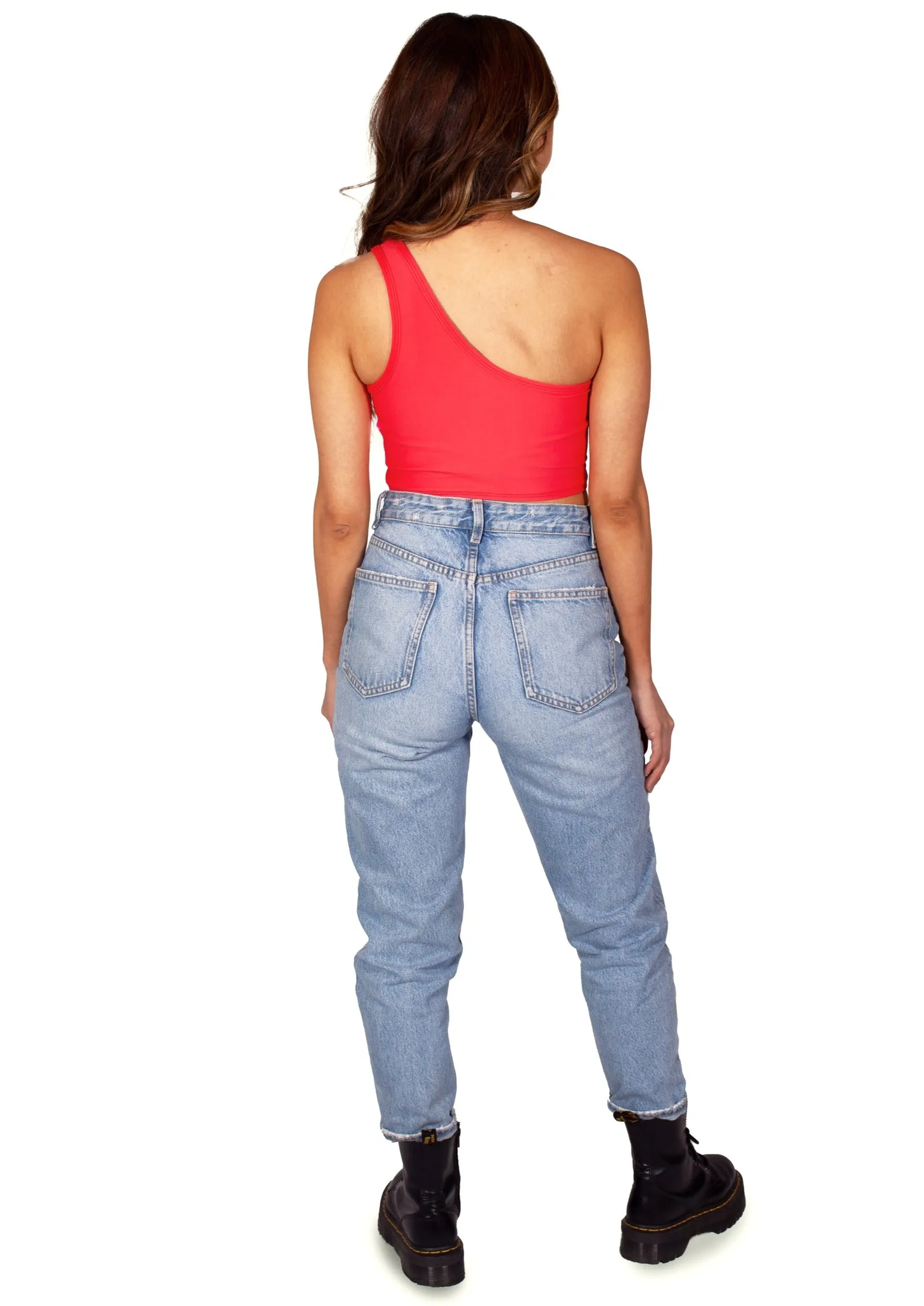 Tampa Spartans Red One Shoulder Top
