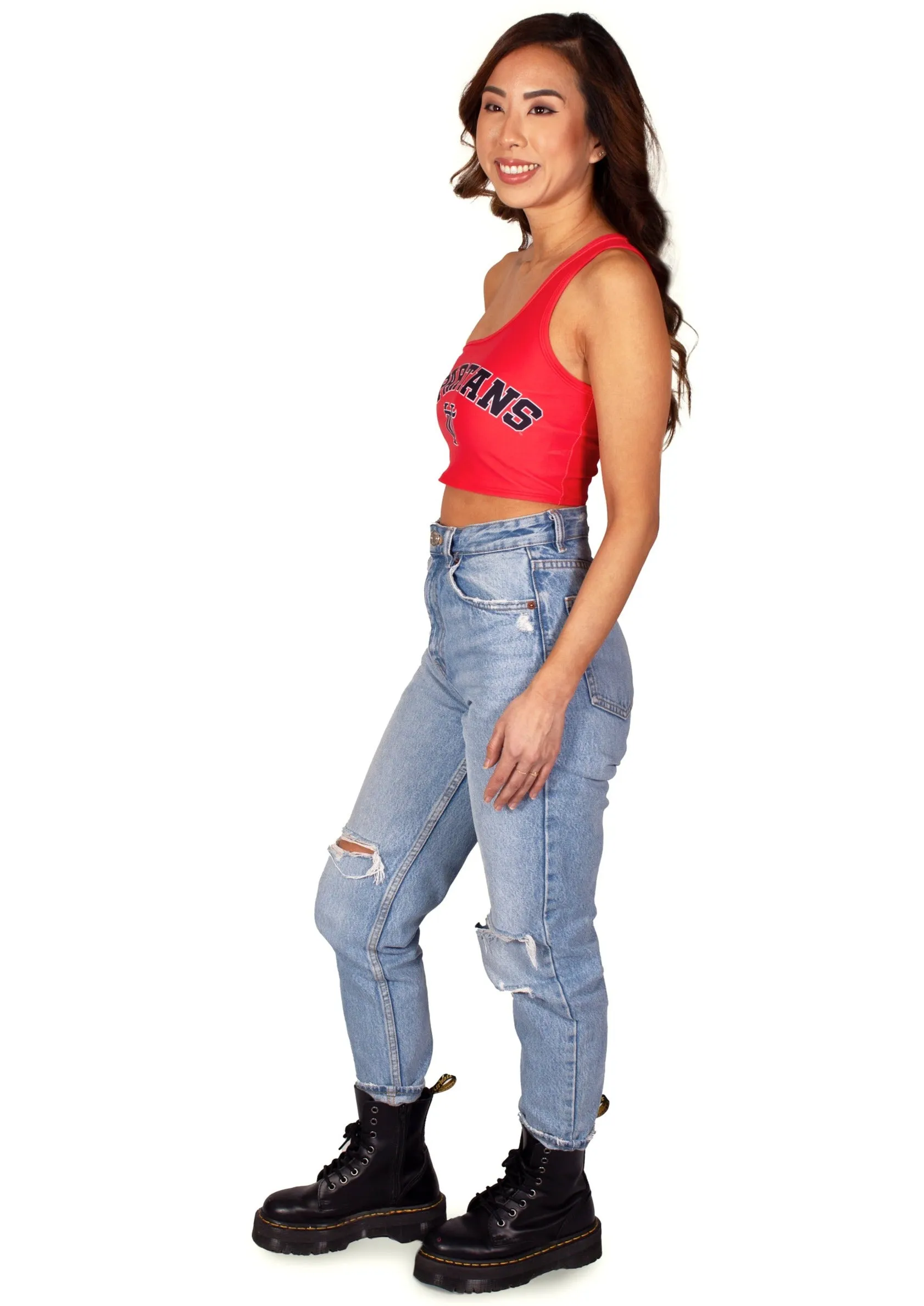 Tampa Spartans Red One Shoulder Top