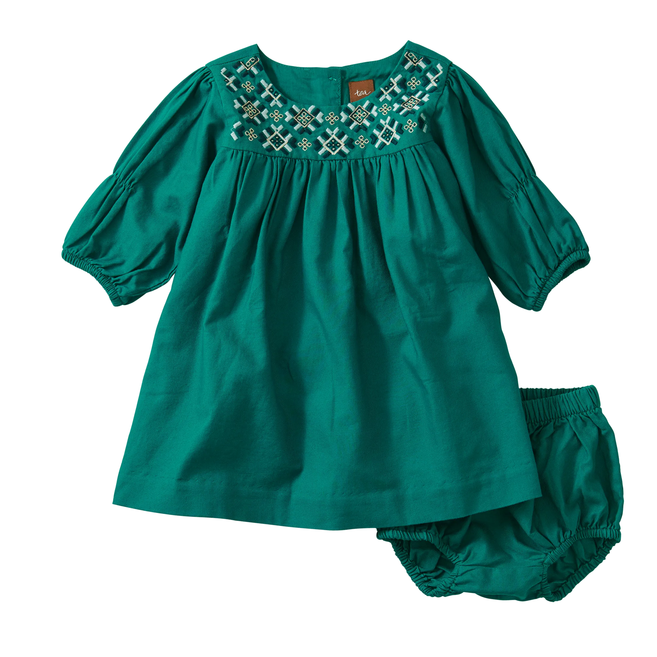 Tea Collection Metallic Embroidered Baby Dress