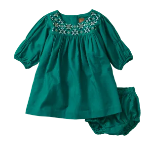 Tea Collection Metallic Embroidered Baby Dress