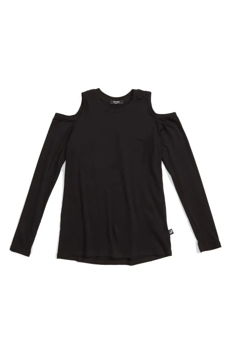 Terez Cold Shoulder Long Sleeve Top
