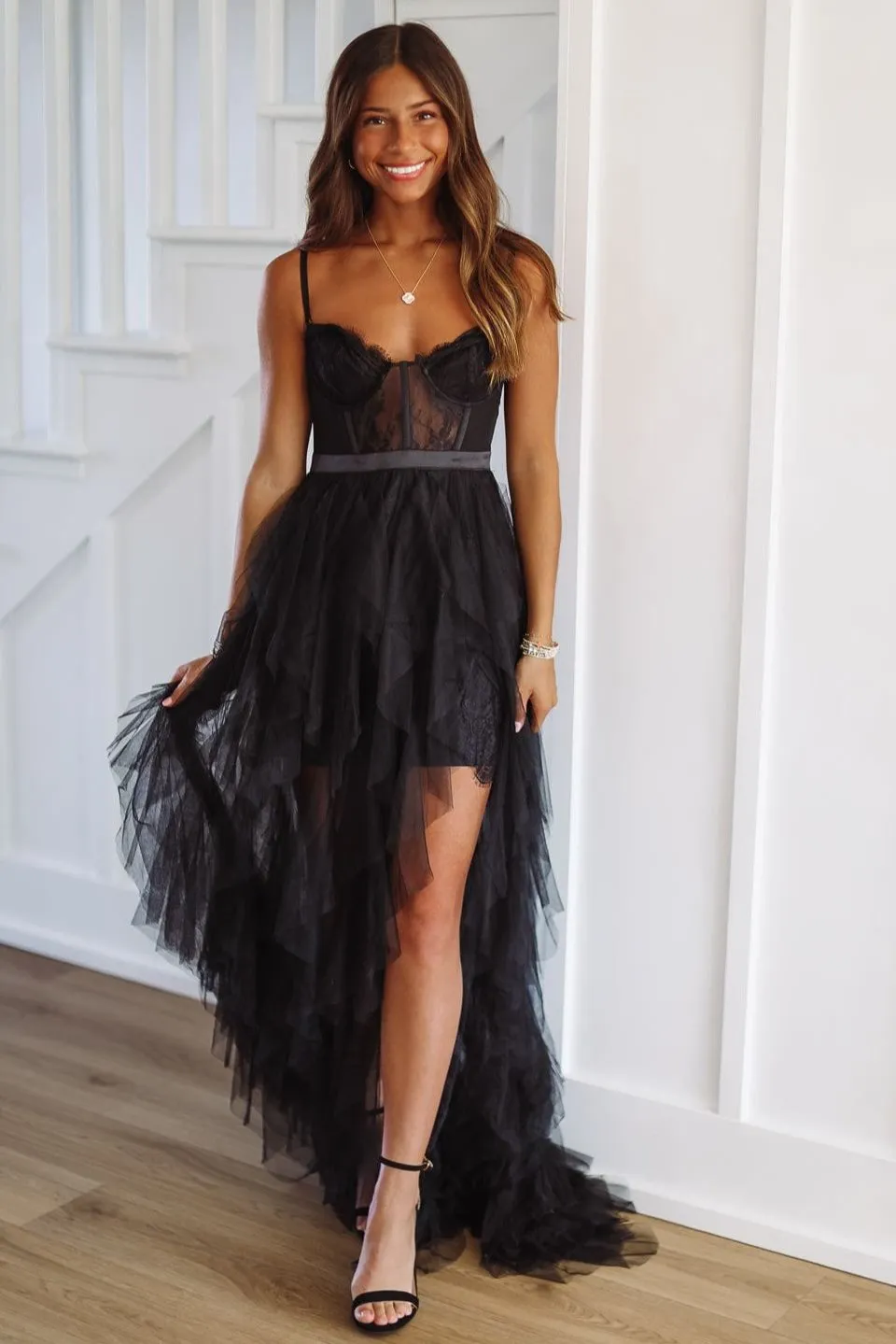 The Bradshaw Maxi Gown Dress - Black