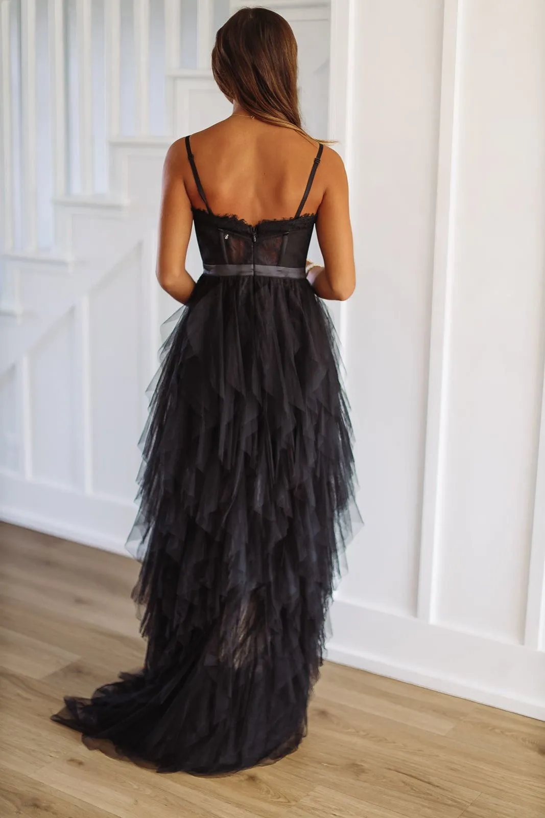The Bradshaw Maxi Gown Dress - Black