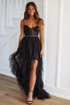 The Bradshaw Maxi Gown Dress - Black