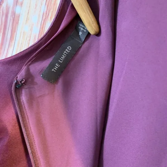 The Limited Bordeaux Sheath Dress Size 10 Draped Front V in Back Burgundy