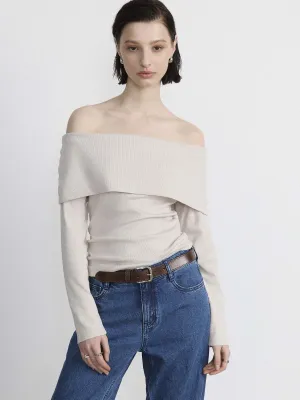 The Off Shoulder Top in Grey