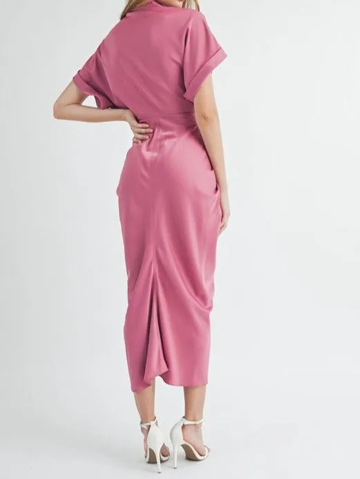 The Selene Tie Front Midi Dress