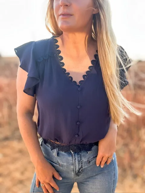 The Tulsa Time Lace Hem Top