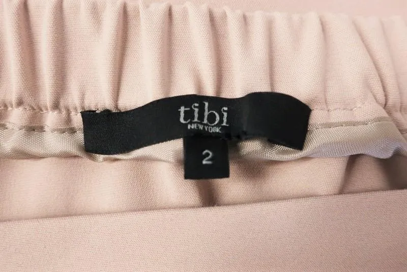 Tibi Off the Shoulder Top Blush Pink Stretch Cotton-Blend Size 2