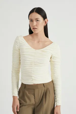 TIME AGAIN GATHERED TOP | CREAM