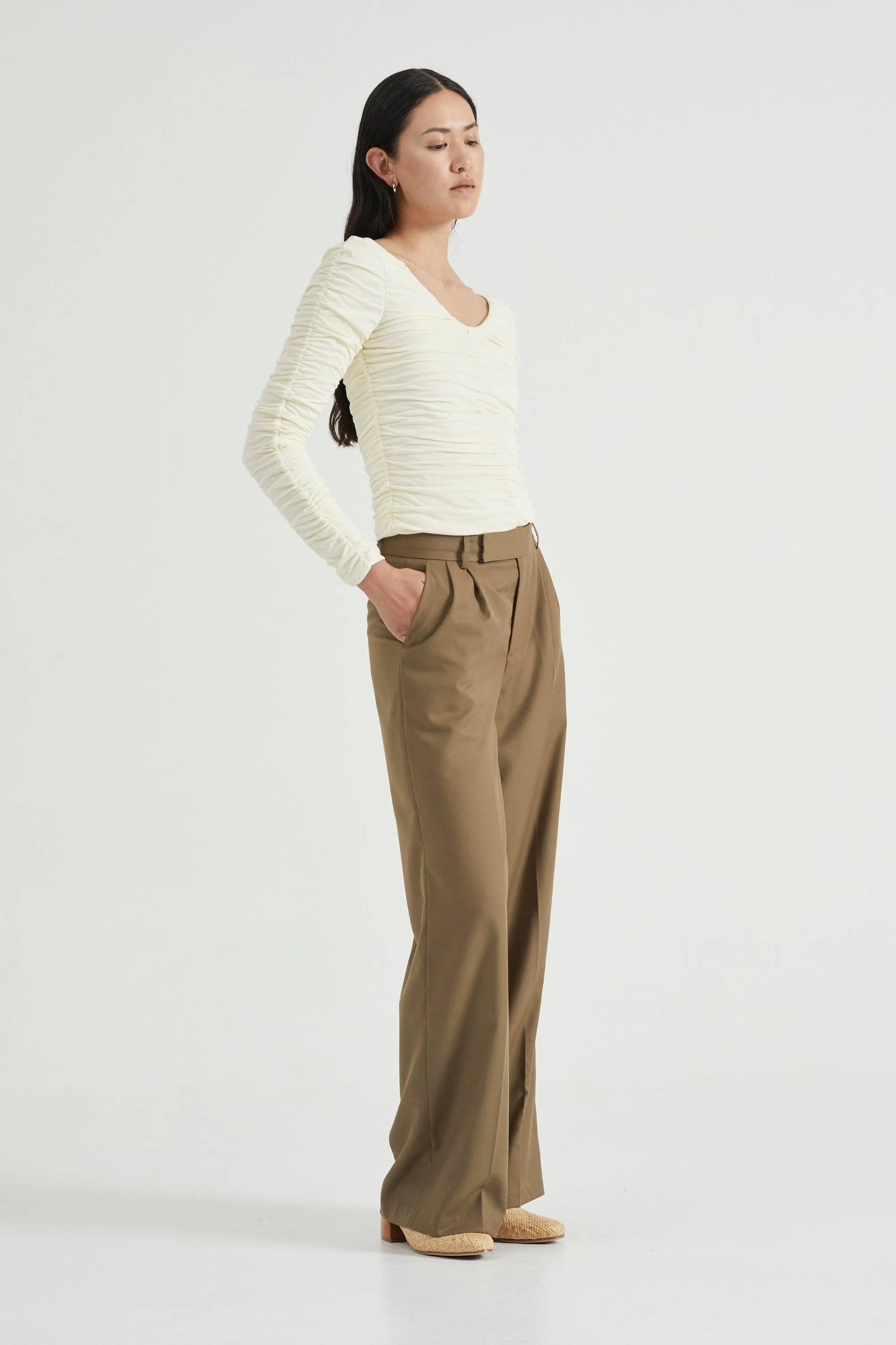 TIME AGAIN GATHERED TOP | CREAM