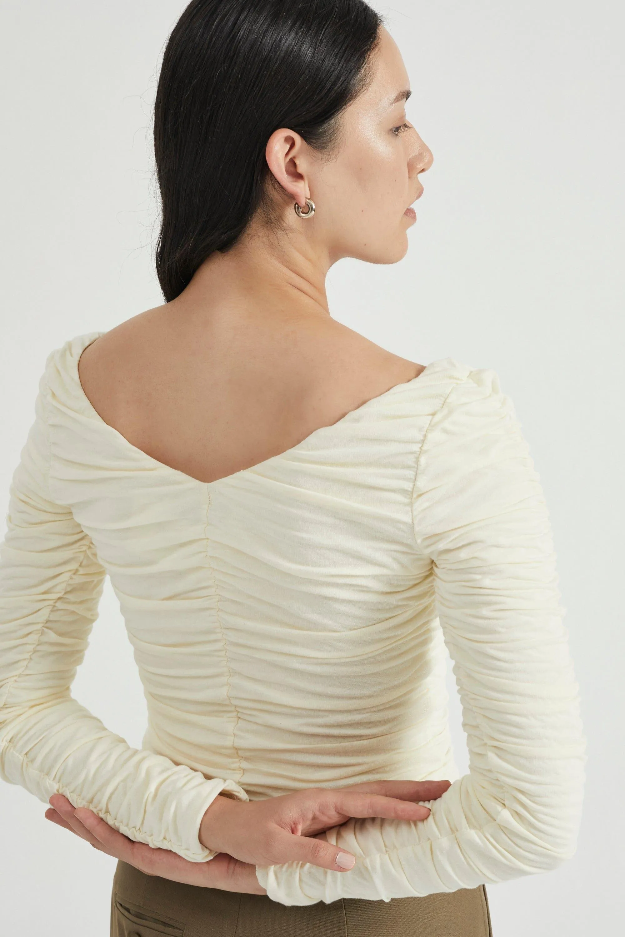 TIME AGAIN GATHERED TOP | CREAM
