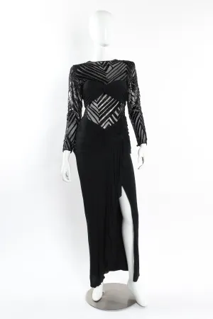 Tinsel Chevron Stripe Silk Dress