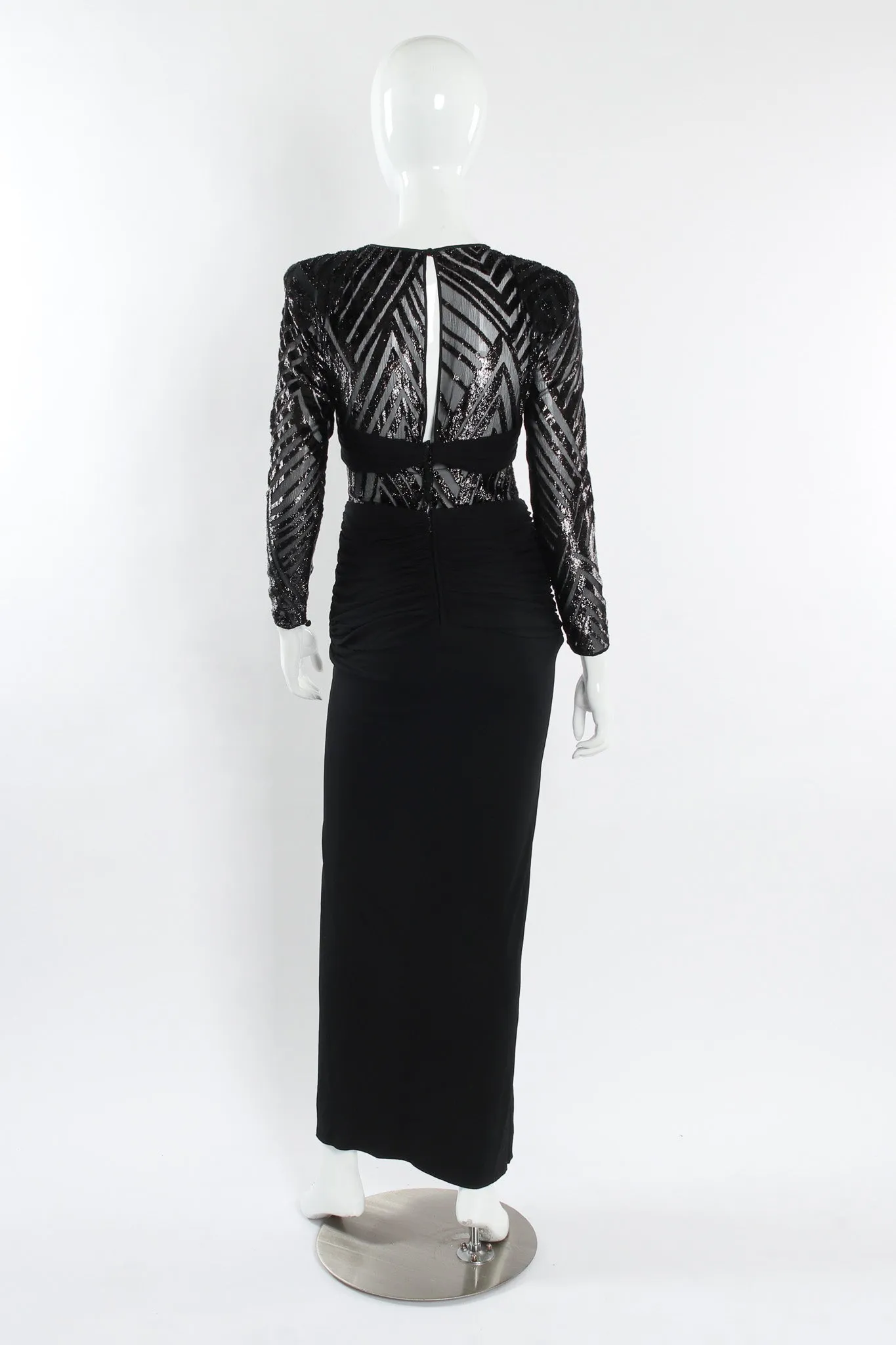 Tinsel Chevron Stripe Silk Dress