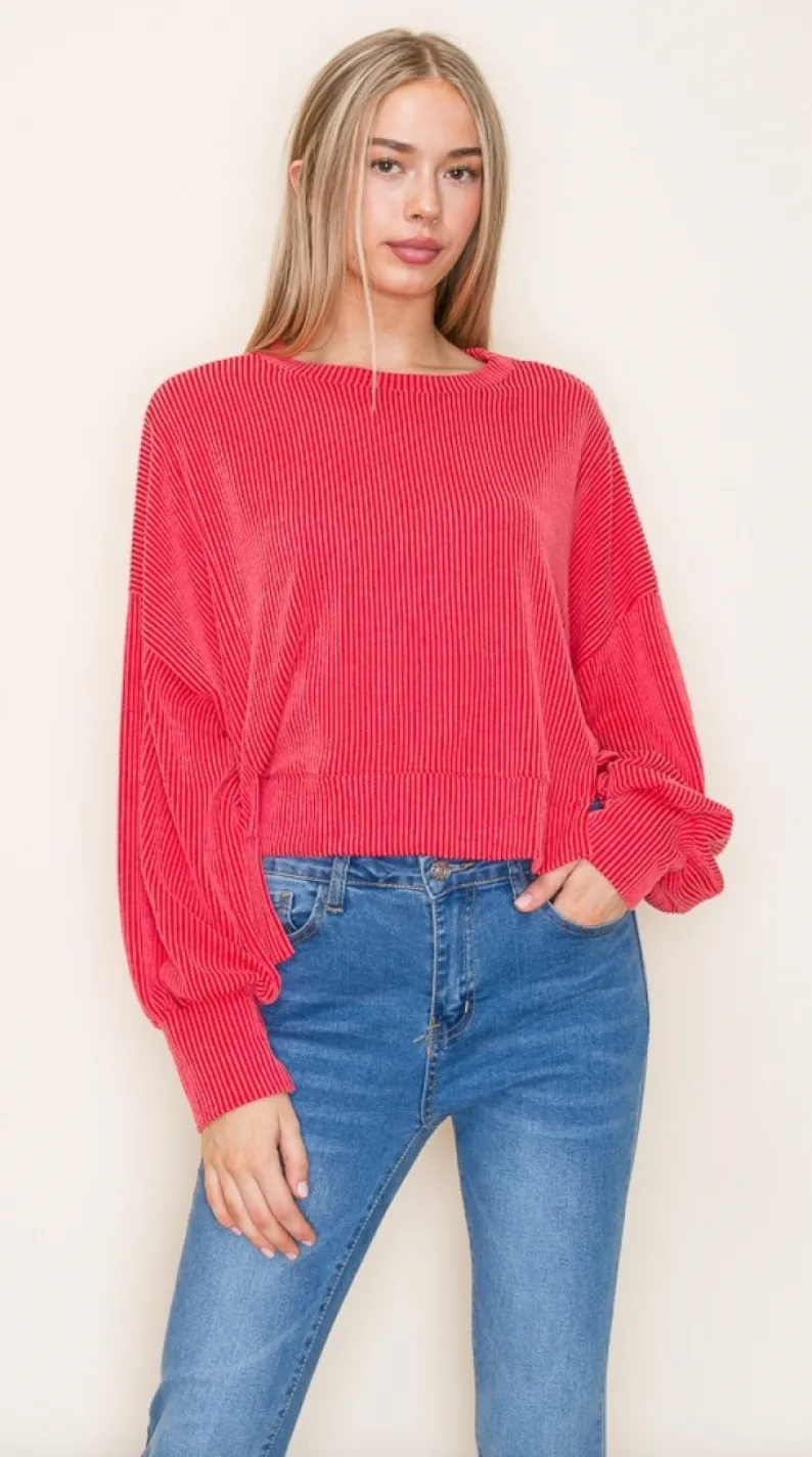 To The Heart Of It Ribbed Top-Multiple Colors Available