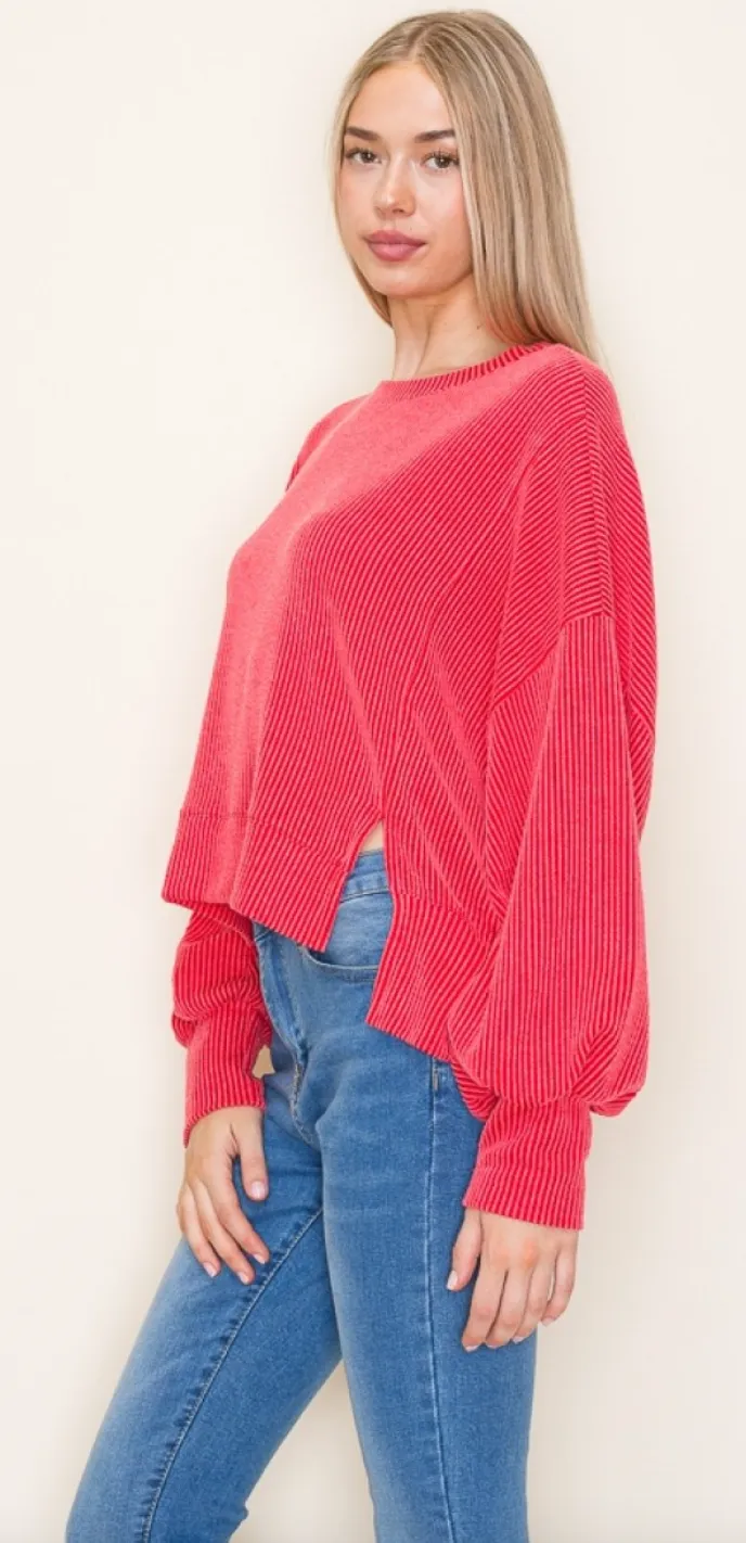 To The Heart Of It Ribbed Top-Multiple Colors Available