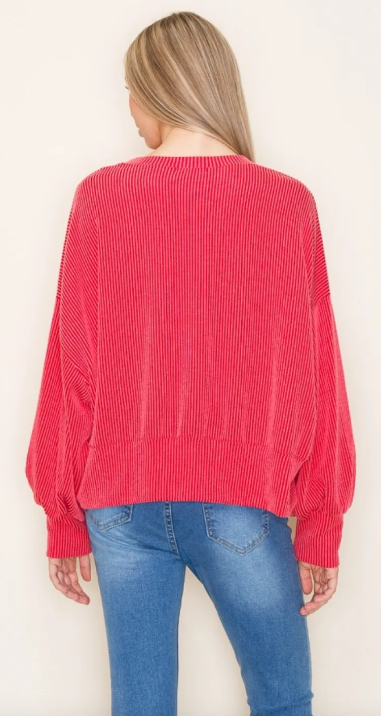 To The Heart Of It Ribbed Top-Multiple Colors Available