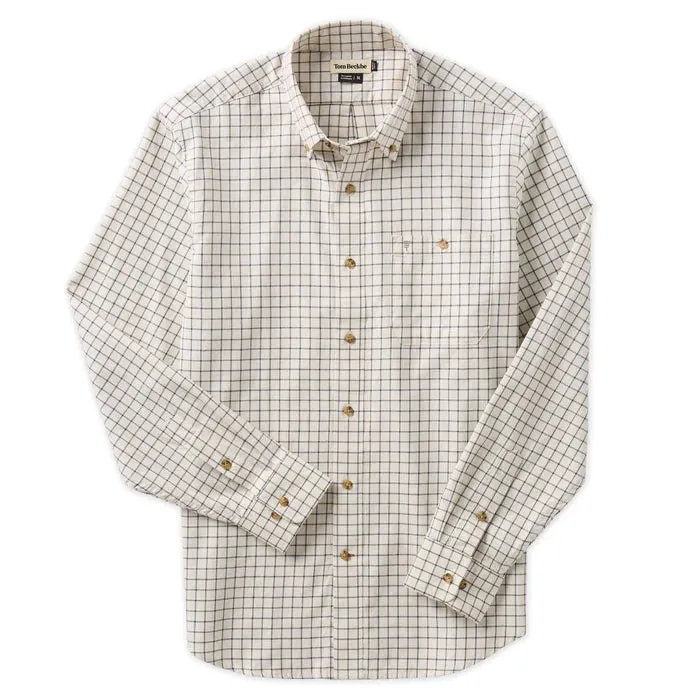 TOM BECKBE TWILL GABARDINE SHIRT - GREEN/GREY