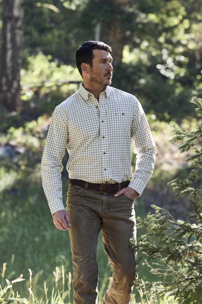 TOM BECKBE TWILL GABARDINE SHIRT - GREEN/GREY