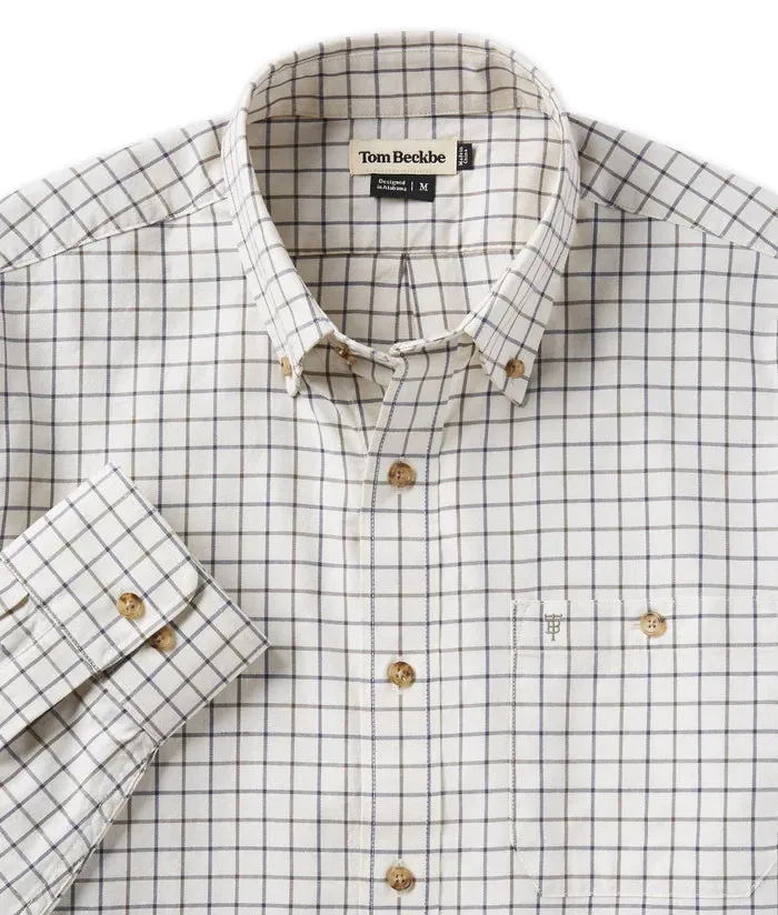 TOM BECKBE TWILL GABARDINE SHIRT - GREEN/GREY