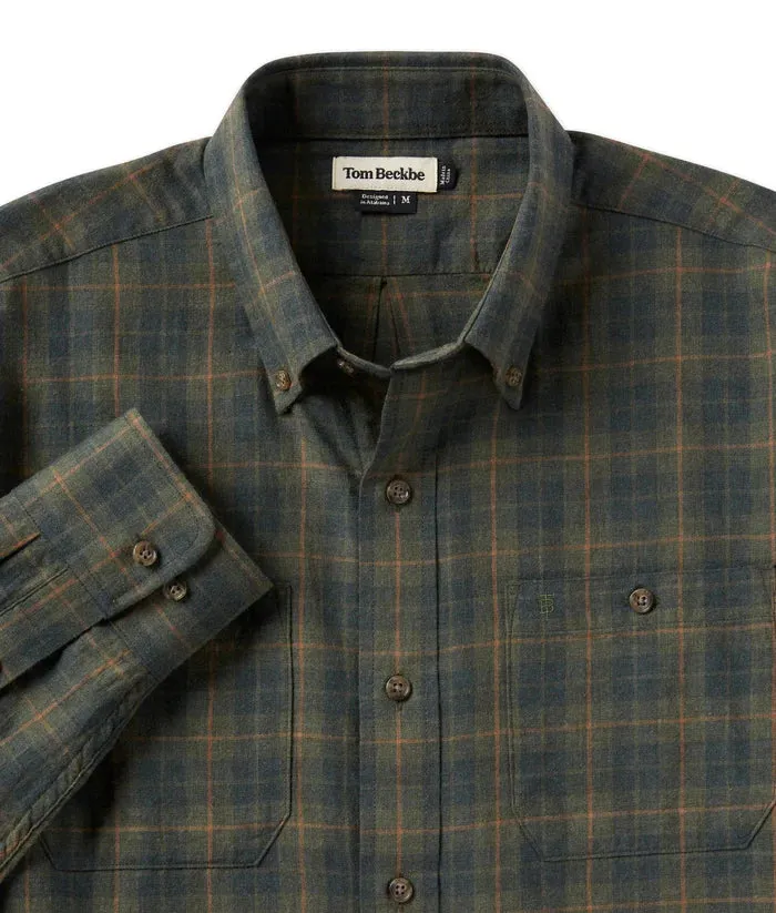 TOM BECKBE WRIGHTS TWILL SHIRT - HERITAGE GREEN