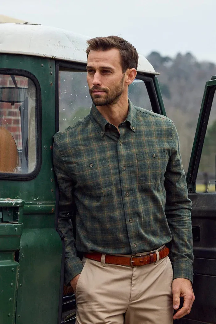 TOM BECKBE WRIGHTS TWILL SHIRT - HERITAGE GREEN