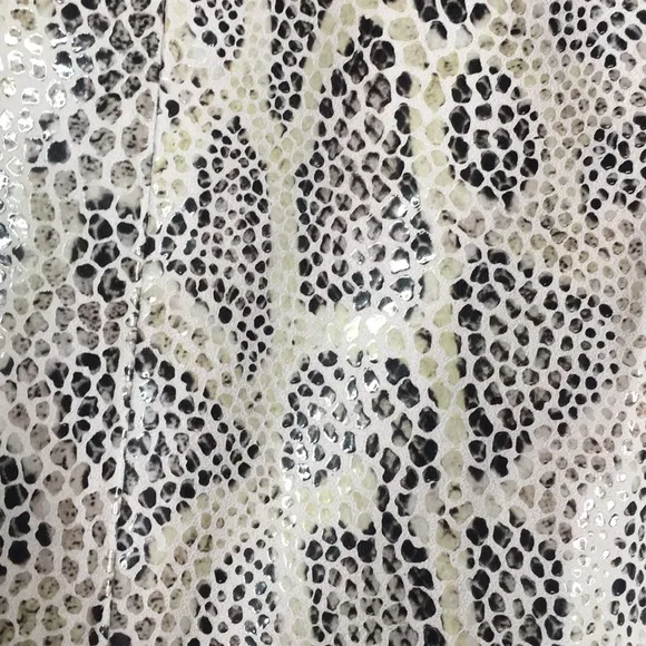 Topshop Leather Snake Skin Print Button Midi Skirt Size 4