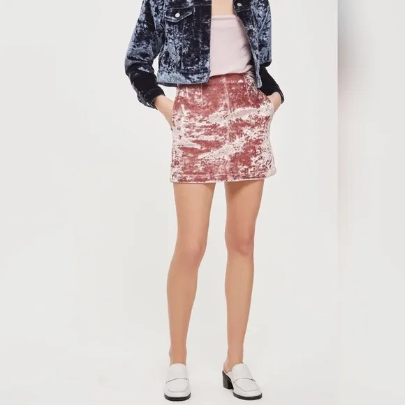 topshop moto ⋆ crushed velvet skirt