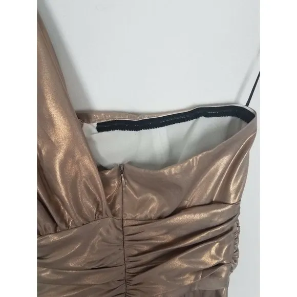 TopShop Sz. 6/S Blush Metallic Short Twist 1 Shoulder W/ Key Hole Front  NWT
