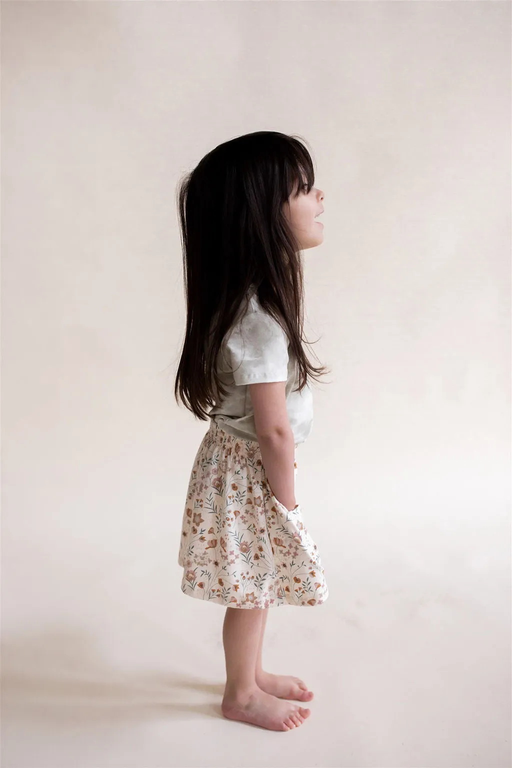 Travelers:  Kids Pocket Skirt Spring Floral 3/4y