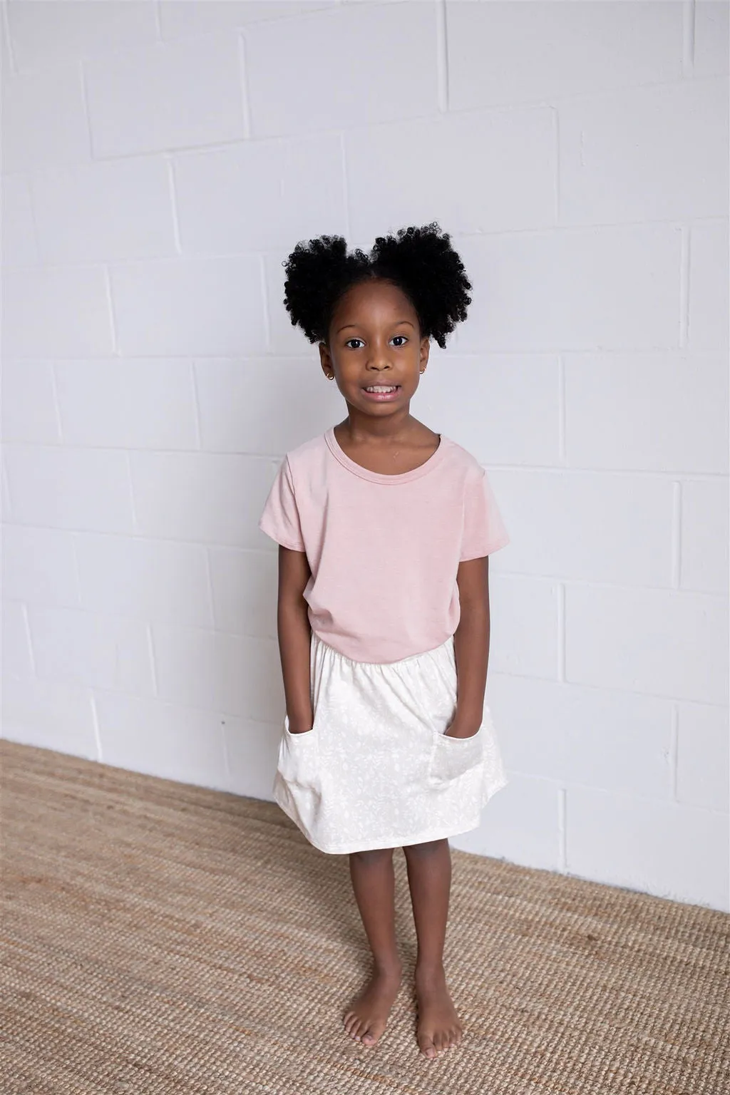 Travelers:  Kids Pocket Skirt Spring Floral 3/4y