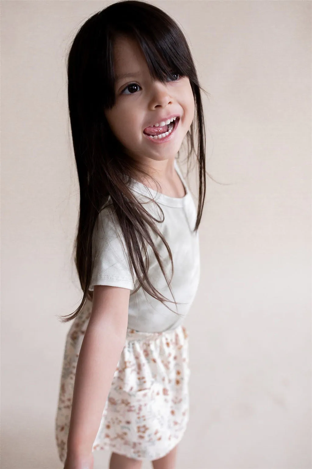 Travelers:  Kids Pocket Skirt Spring Floral 3/4y