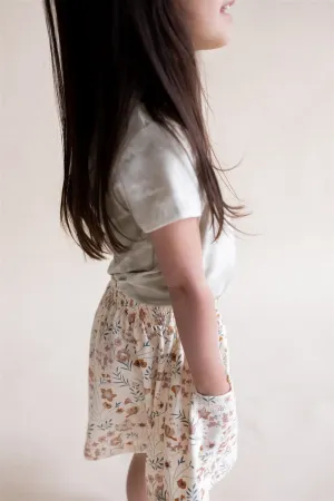 Travelers:  Kids Pocket Skirt Spring Floral 3/4y