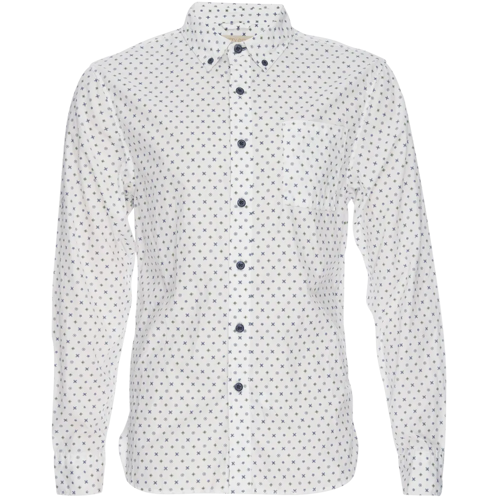Truman Button Collar in Printed Foulard Motif