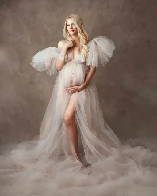 Tulle Maternity Dress For Photo Shoot