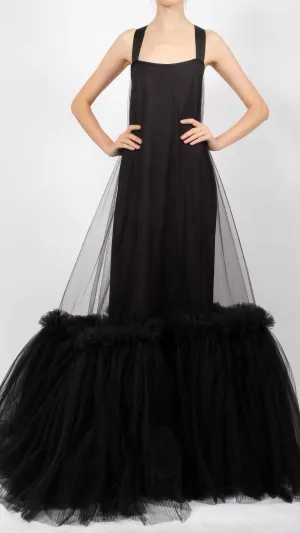 Tulle Maxi Dress with Straps