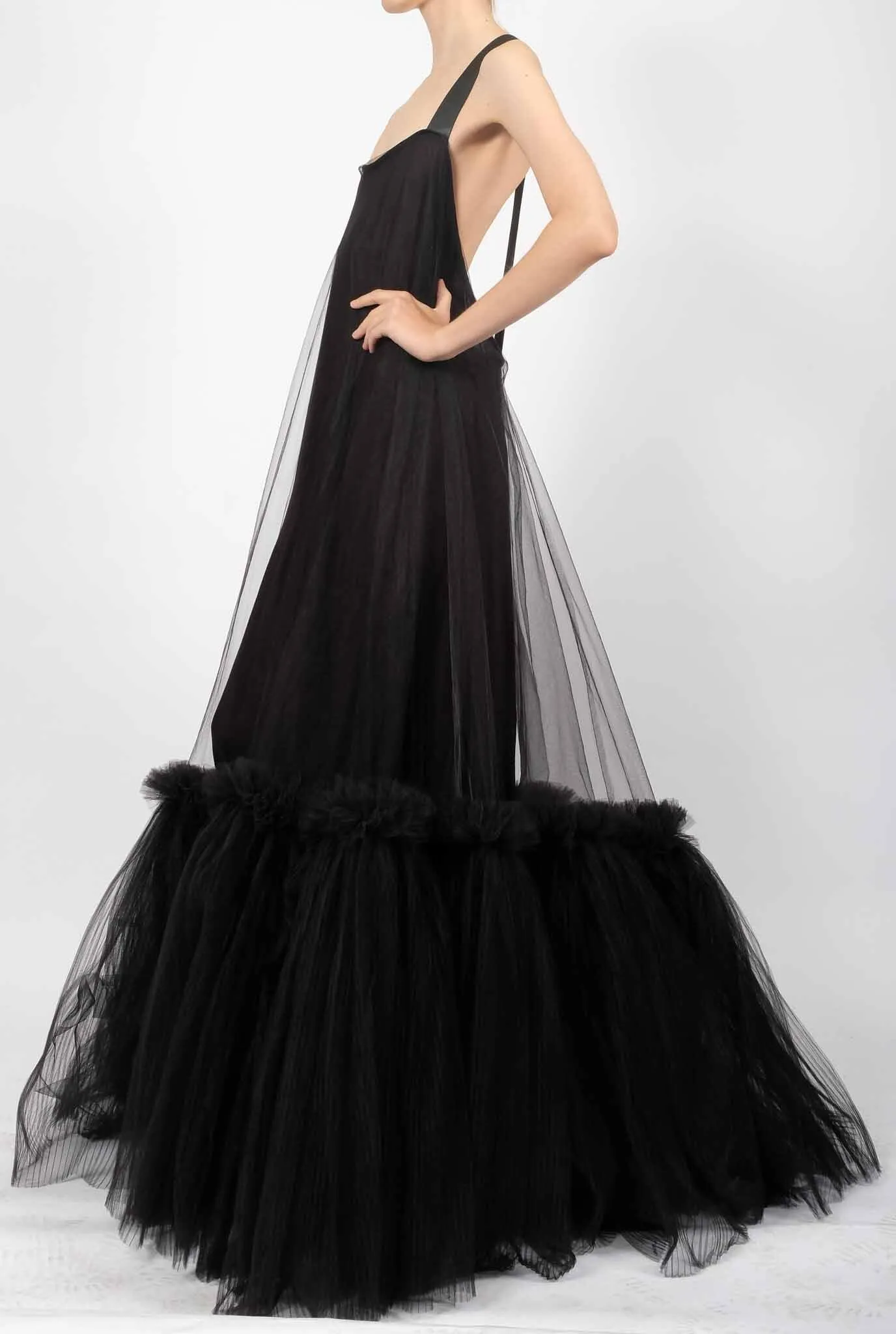 Tulle Maxi Dress with Straps