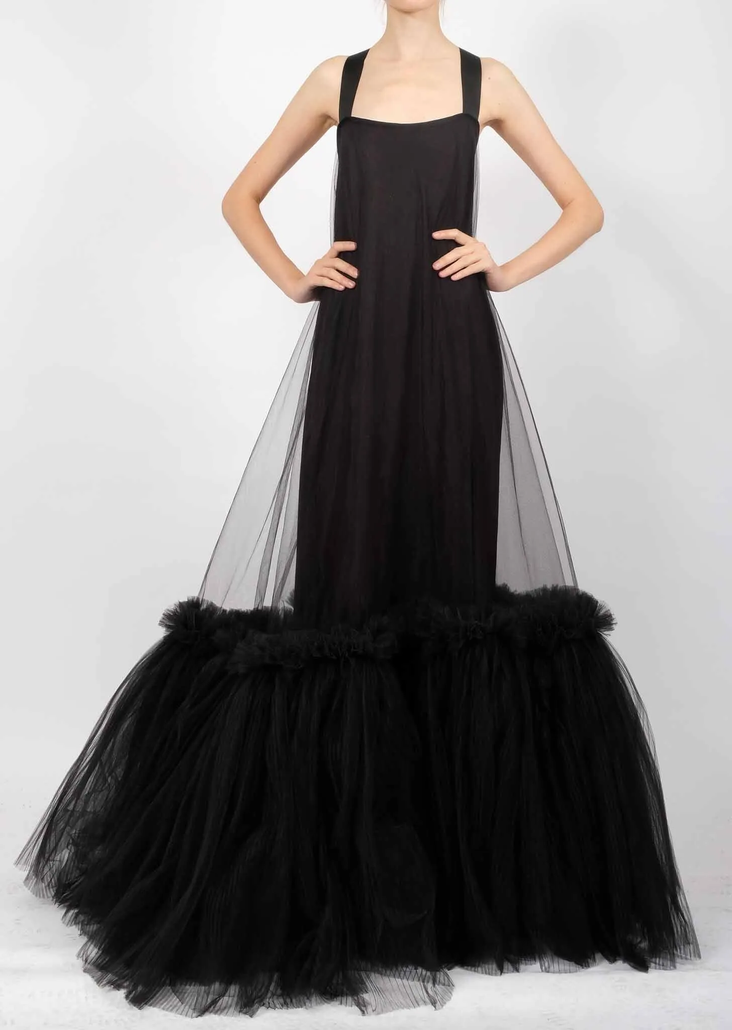 Tulle Maxi Dress with Straps