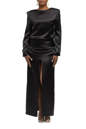 V Back Satin Dress
