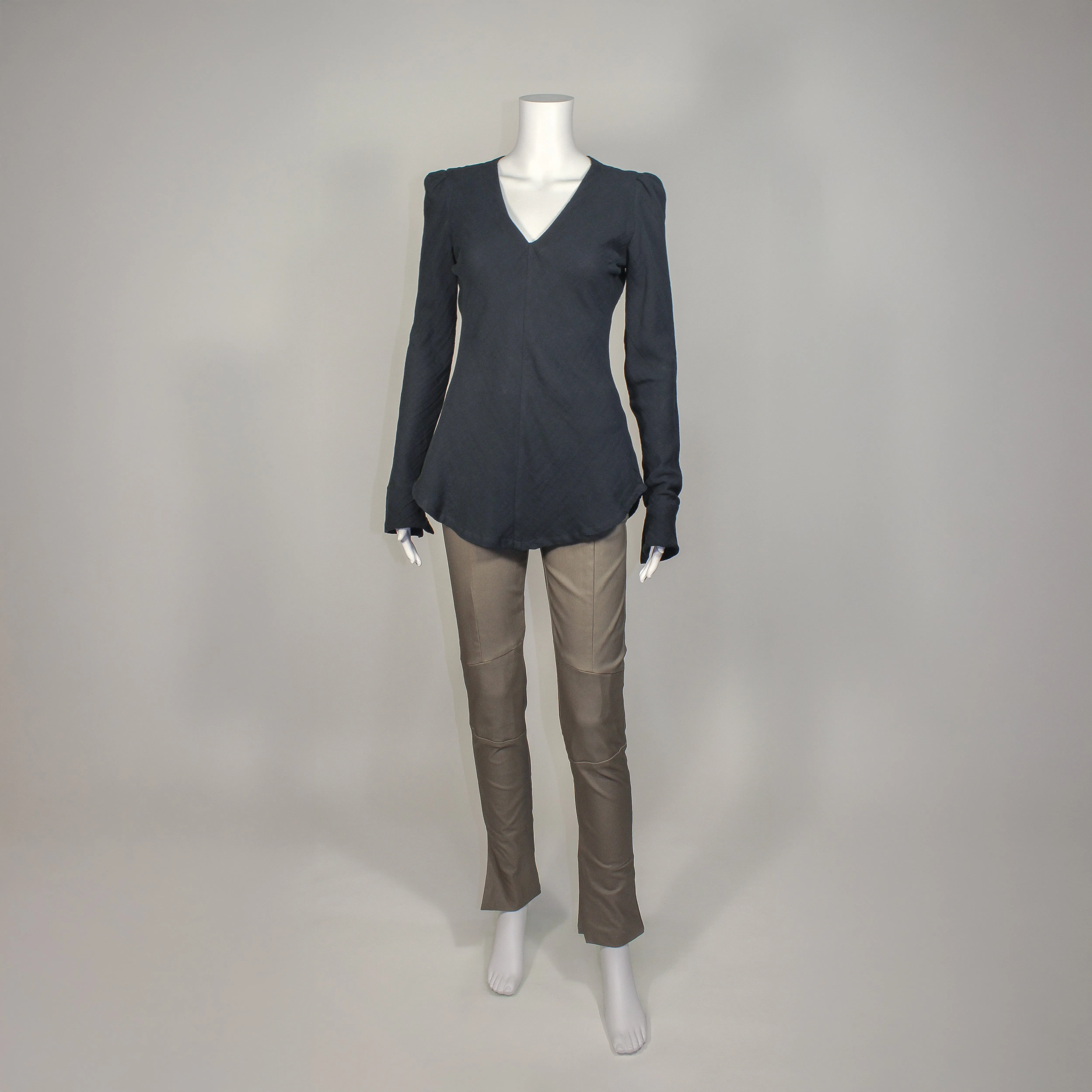 V Neck Shirt in Black by Kim Schalk