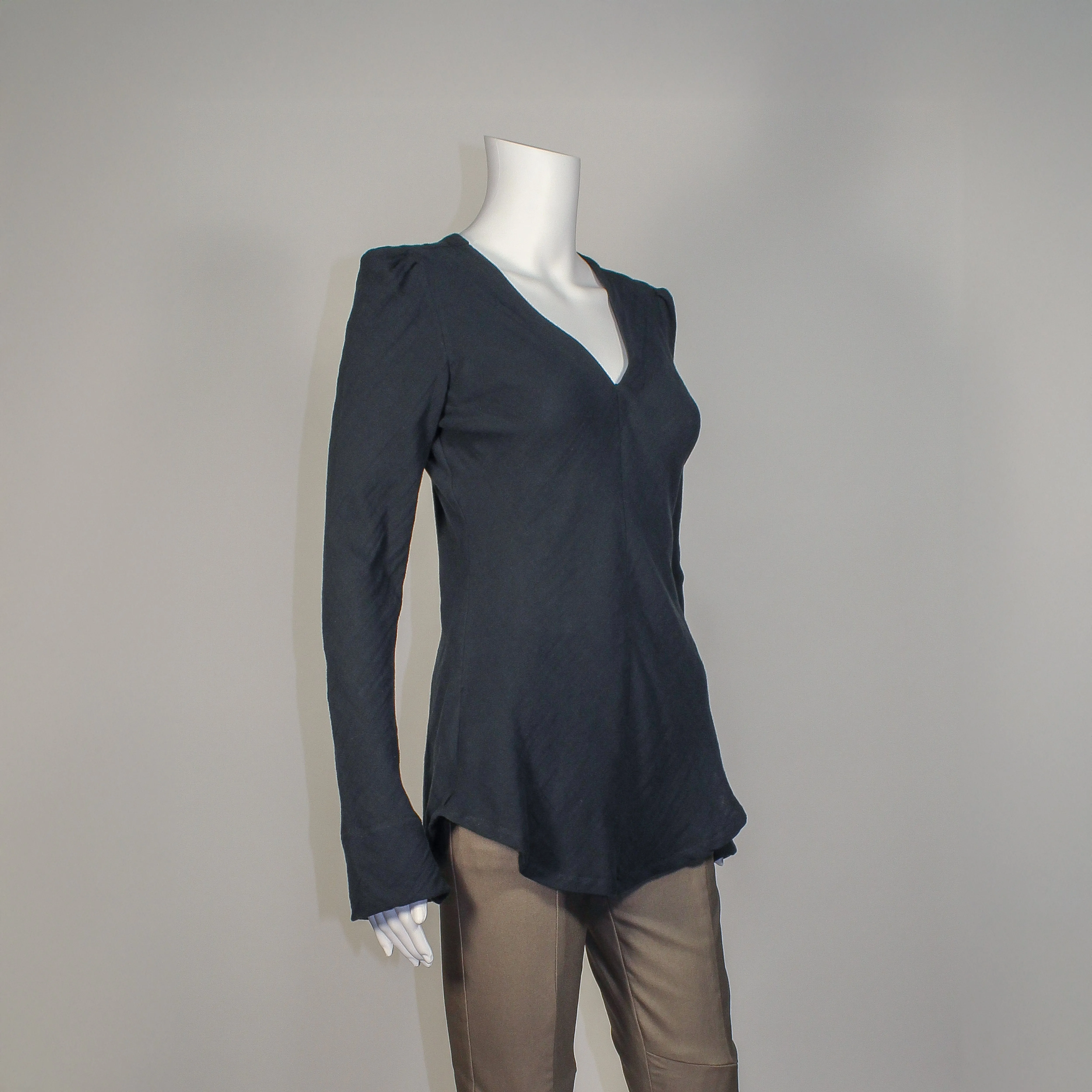 V Neck Shirt in Black by Kim Schalk