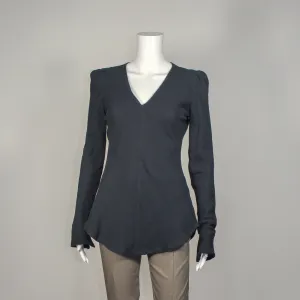 V Neck Shirt in Black by Kim Schalk