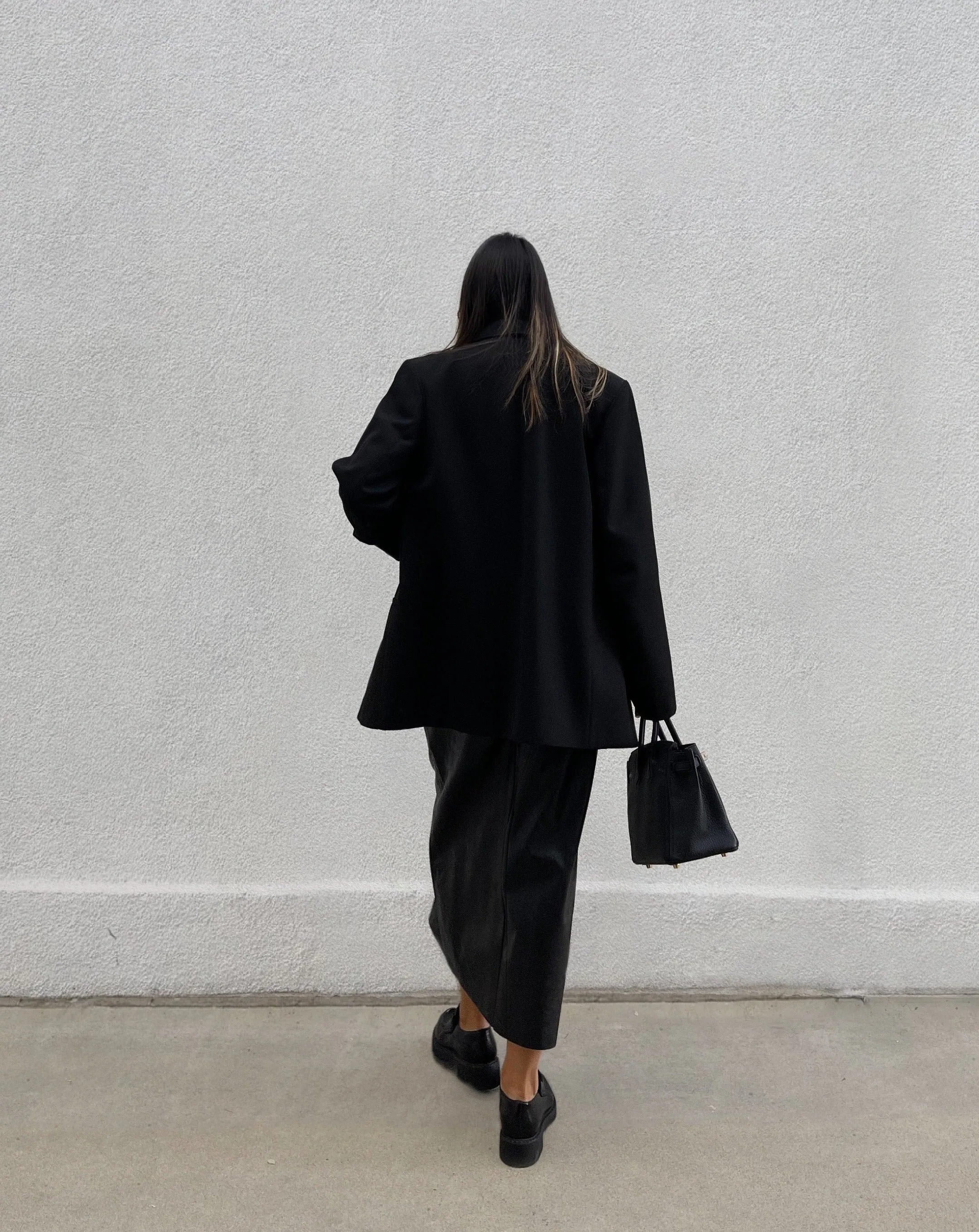 Vegan Leather Skirt in Black