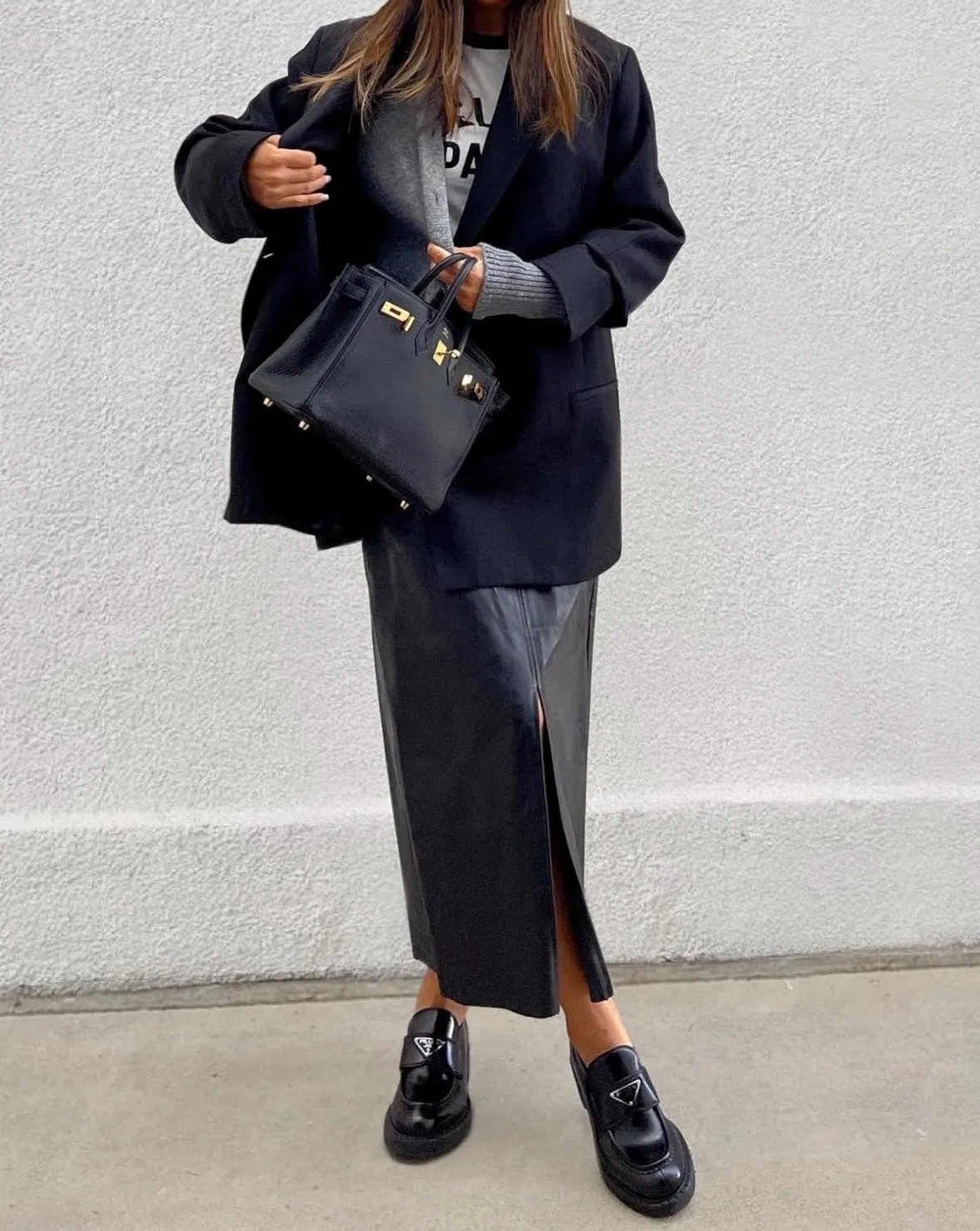 Vegan Leather Skirt in Black
