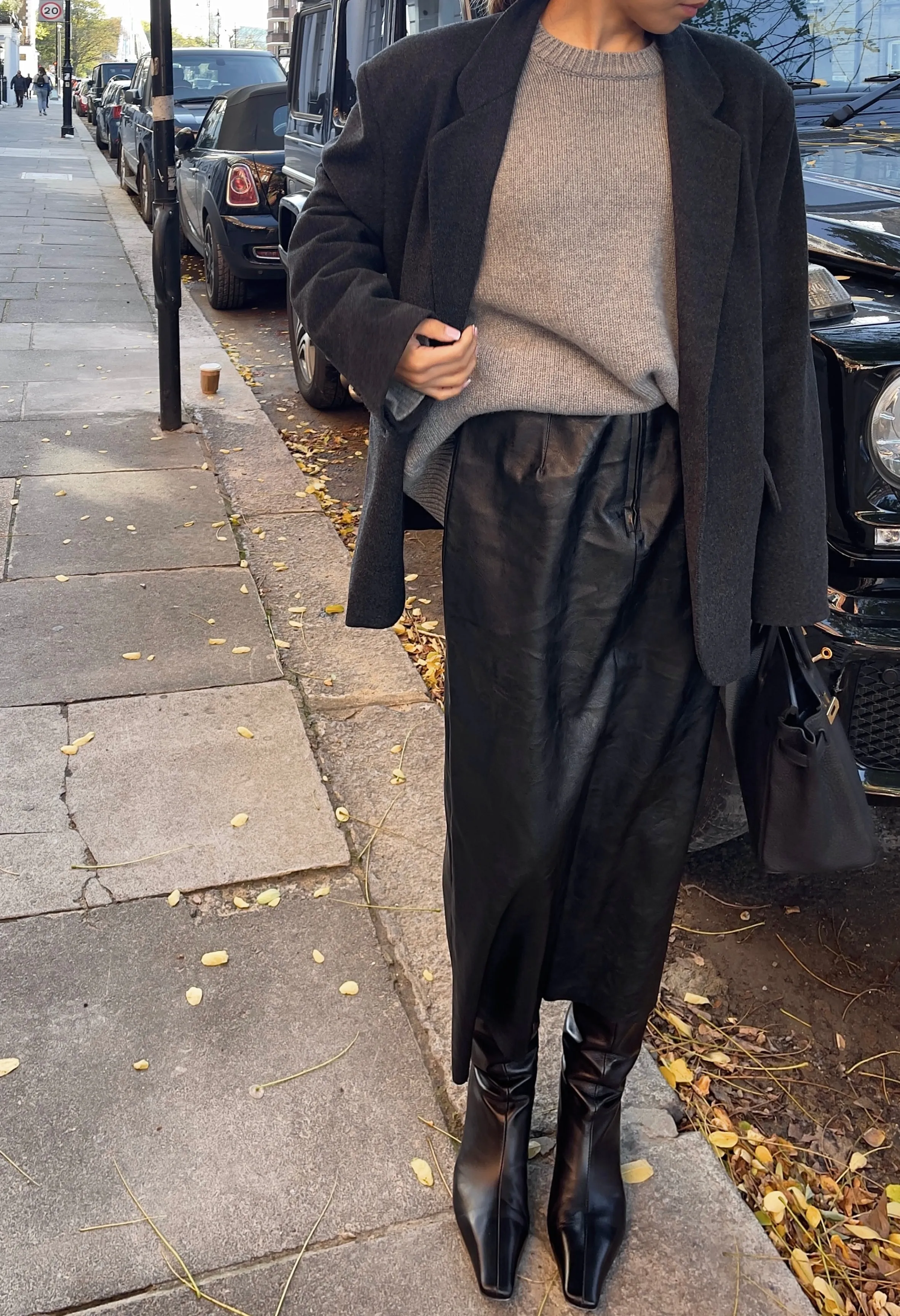 Vegan Leather Skirt in Black