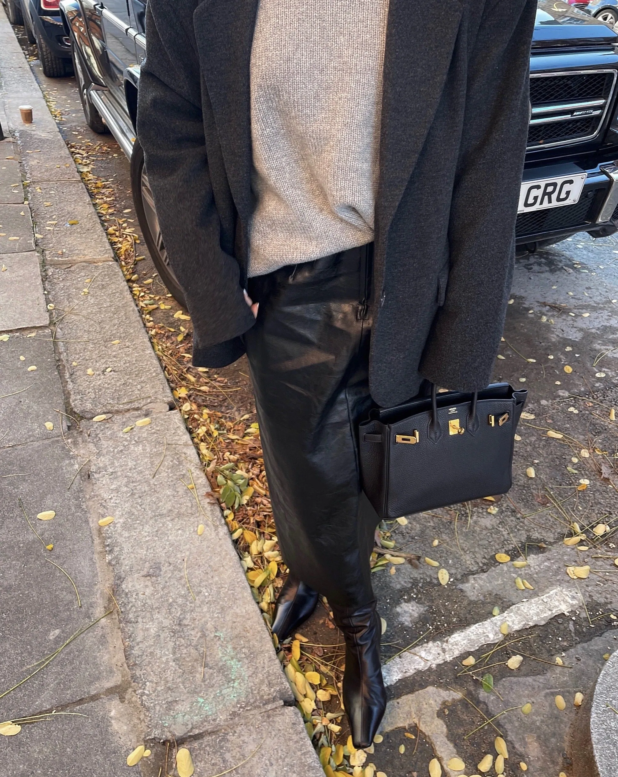 Vegan Leather Skirt in Black