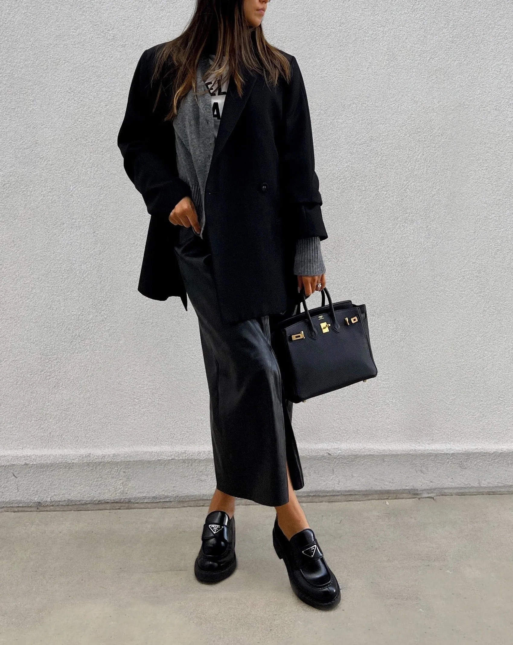 Vegan Leather Skirt in Black