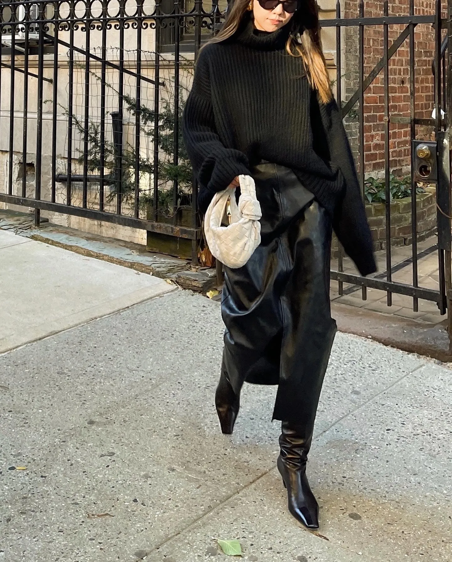 Vegan Leather Skirt in Black