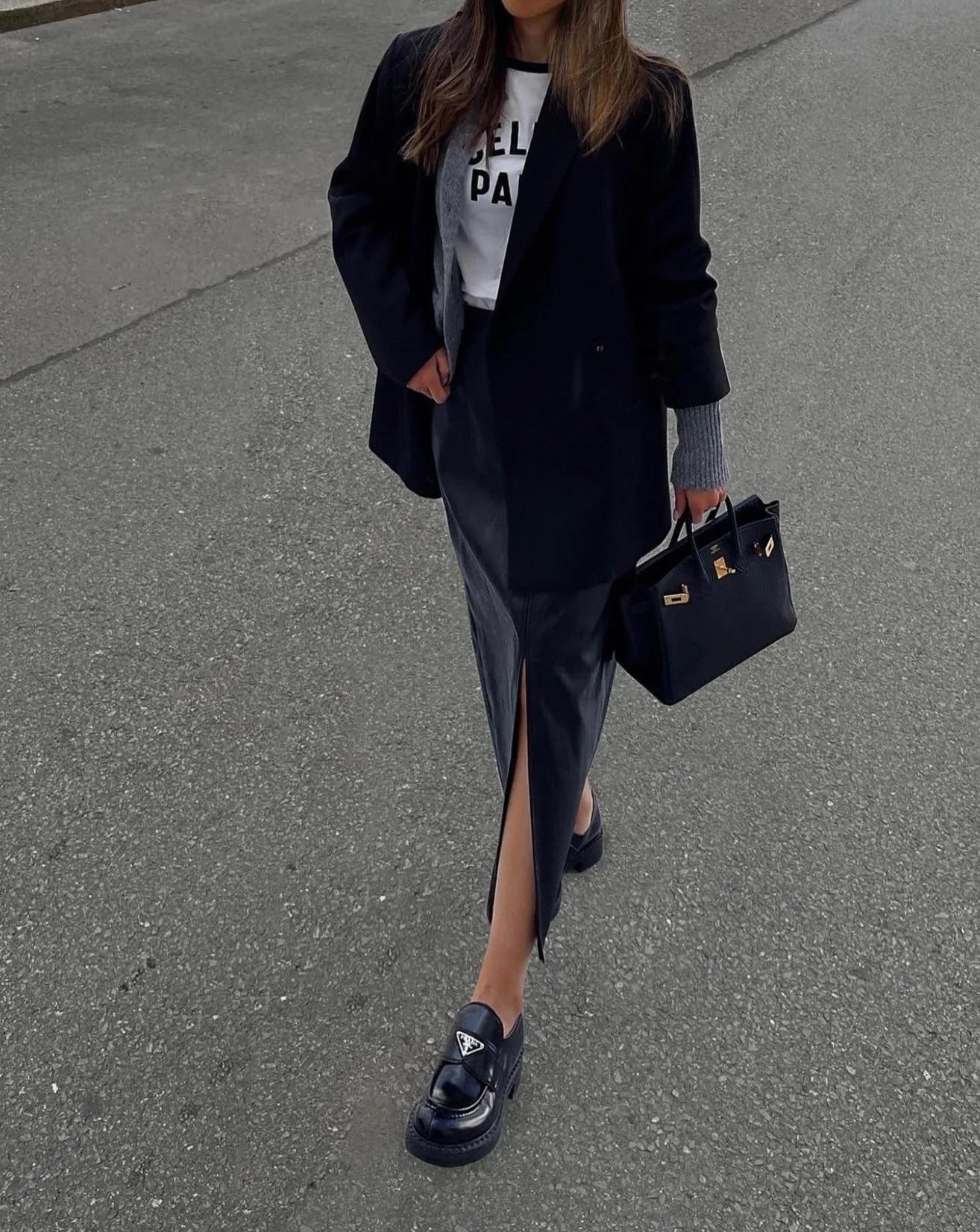 Vegan Leather Skirt in Black