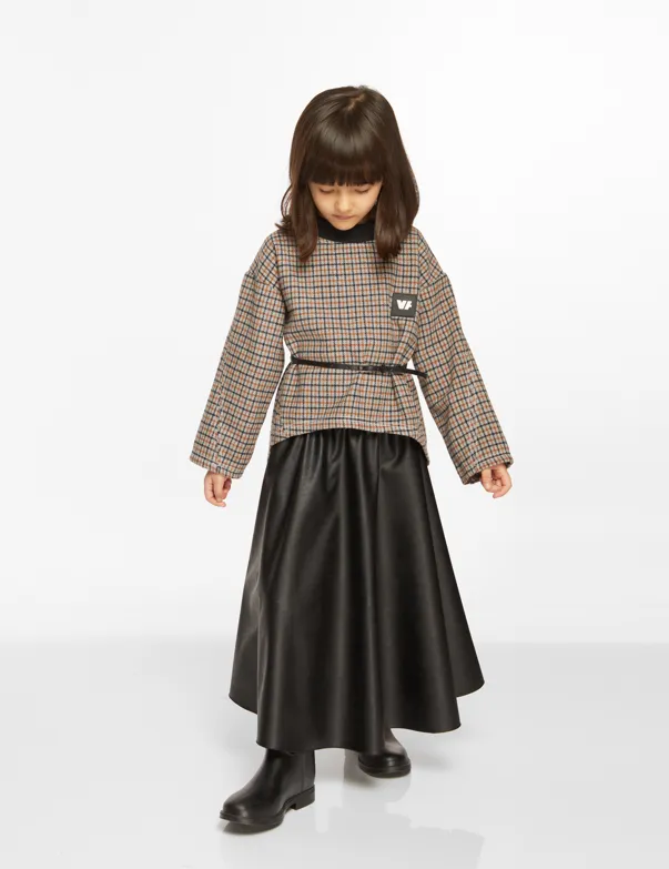 Venera Arapu Midi Leather Skirt